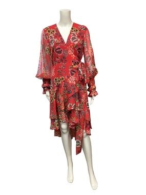 Alexis Floral Print Midi Length Dress Size: M